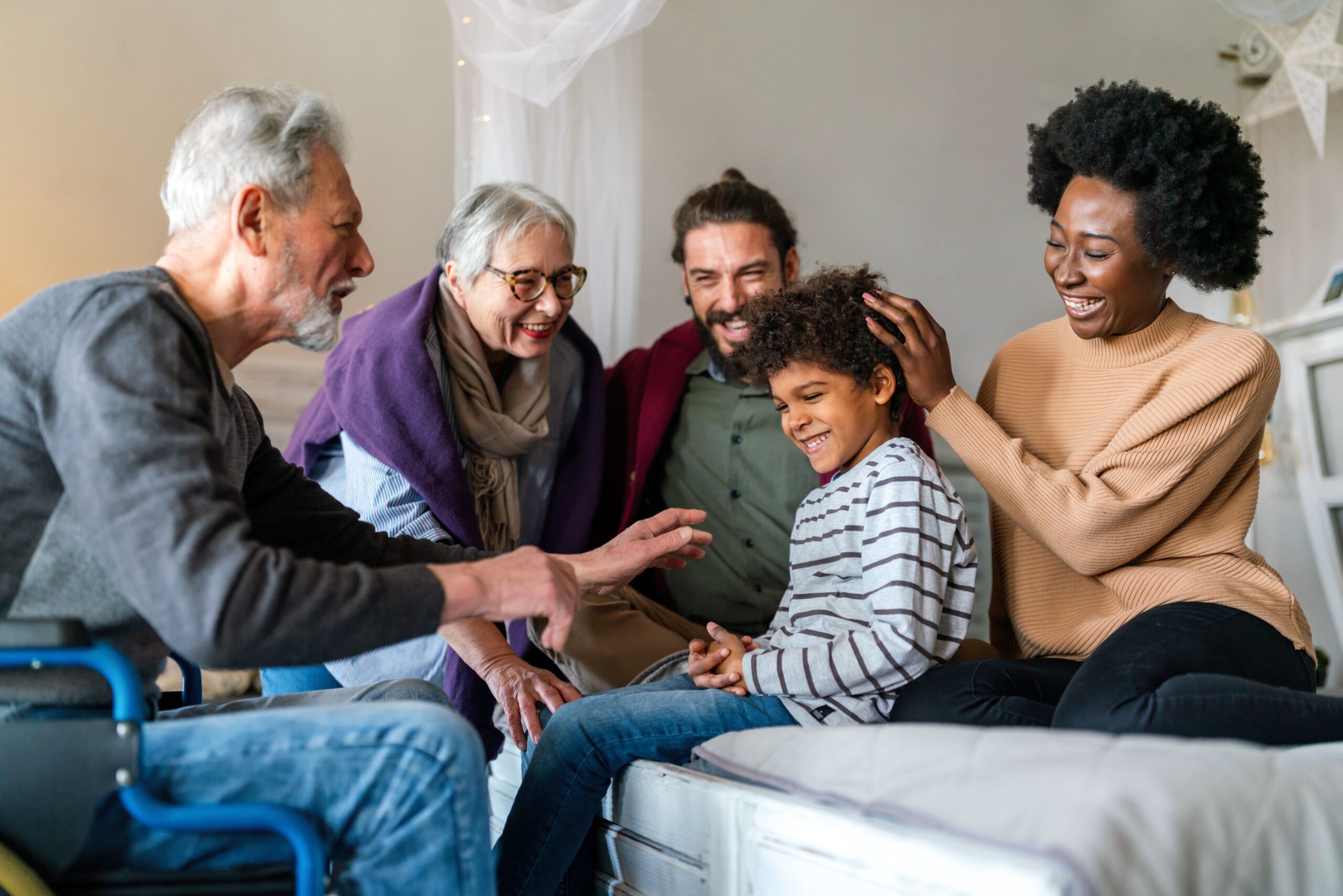 Multiple generations gathered in a group